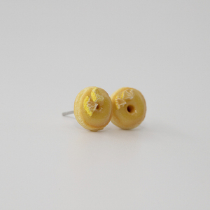 Κοσμήματα Μινιατούρες Σκουλαρίκια καρφωτά “ντονατς με γλάσο λεμονιού” | Myminikitchenshop - πηλός, καρφωτά, μικρά, ατσάλι, boho
