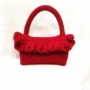 Κόκκινη Crochet Τσάντα Χειρός - clutch, all day, χειρός, πλεκτές τσάντες, μικρές