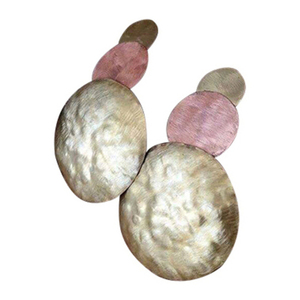 Σκουλαρίκια δύο μέταλλα - ιδιαίτερο, ορείχαλκος, μακριά, κρεμαστά, faux bijoux