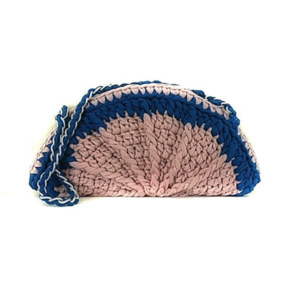 Χειροποίητη Crochet Ροζ - Μπλε Τσάντα Ώμου - ώμου, μεγάλες, all day, πλεκτές τσάντες