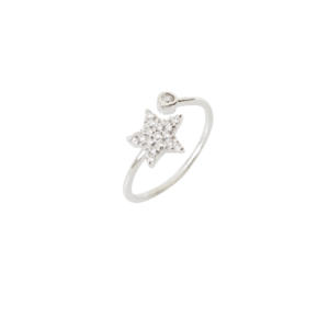 Ασημένιο δαχτυλίδι με αστέρι - ασήμι, ασήμι 925, αστέρι, μικρά, αυξομειούμενα