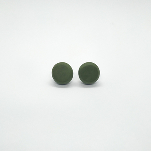 "Dots & Colors" - Λαδί καρφωτά σκουλαρίκια από πολυμερή πηλό - ασήμι, πηλός, καρφωτά, μικρά, φθηνά - 2