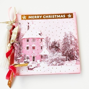 Χριστουγεννιάτικο ροζ άλμπουμ για φωτογραφίες - δώρο, χριστουγεννιάτικο, άλμπουμ, πρωτότυπα δώρα, scrapbooking