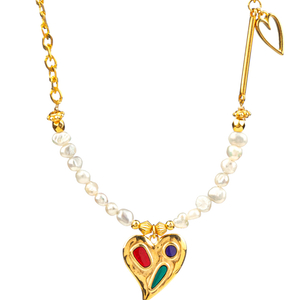 Talitha necklace - επιχρυσωμένα, ορείχαλκος, καρδιά, κοντά