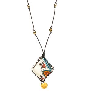 Christine necklace - ημιπολύτιμες πέτρες, μακριά, boho, φλουριά, ροζάριο