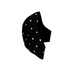 39. Μάσκα 2πλής όψεως-βαμβακερή-πολλαπλών χρήσεων-Σχέδιο "Black with small white hearts". - βαμβάκι, χειροποίητα, πλενόμενο, δερματολογικά ελεγμένη, μάσκες προσώπου - 2
