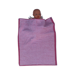 πλεκτή κουβερτούλα μωρού με σχέδιο κυνηγόσκυλο,54,5 x 72,5 εκ σε ροζ και λευκό χρώματα - κορίτσι, κουβέρτες - 2