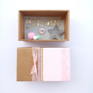 Baby Gift Box Set of 3 Παιδικό Γούρι Φυλαχτό - Ματάκι για Νεογέννητο με Καρδούλα, γράμματα GIRL από ξύλο 11 εκ, ευχετήρια κάρτα IN A BOX - κορίτσι, σετ δώρου, φυλαχτά - 4