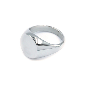 Δαχτυλίδι Σεβαλιέ από Ανοξείδωτο Ατσάλι Round Seal Silver - chevalier, ατσάλι, boho, σταθερά, φθηνά - 2