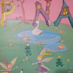 50*60 Παιδικός πίνακας με όνομα 《Κατερίνα》 - κορίτσι, προσωποποιημένα, παιδικοί πίνακες - 3