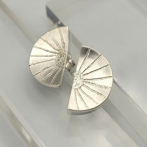 Μισοφέγγαρα σκουλαρίκια από ασήμι 925 - ασήμι, φεγγάρι, γεωμετρικά σχέδια, καρφωτά, μικρά - 2