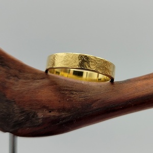Σφυρήλατο επιχρυσωμένο 18Κ δαχτυλίδι από ασήμι 925 - ασήμι, επιχρυσωμένα, σφυρήλατο, βεράκια, σταθερά - 4