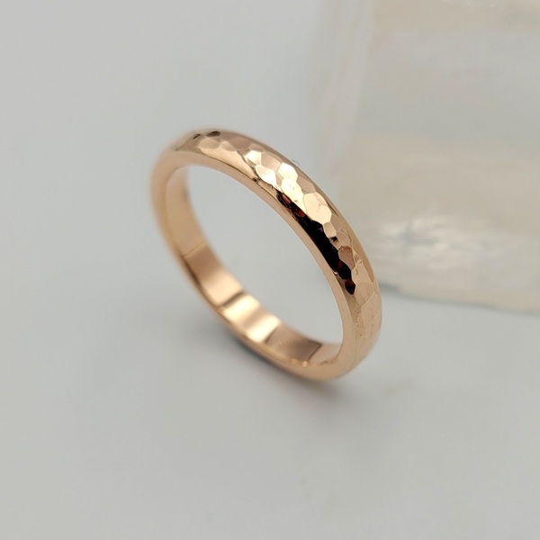 Κλασικό σφυρήλατο rose gold δαχτυλίδι από ασήμι 925 - ασήμι, επιχρυσωμένα, βεράκια, σταθερά