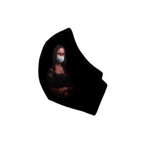 60.Μάσκα βαμβακερή-πολλαπλών χρήσεων-Σχέδιο "M.Lisa 1o". - βαμβάκι, χειροποίητα, unisex, πλενόμενο, μάσκες προσώπου - 2