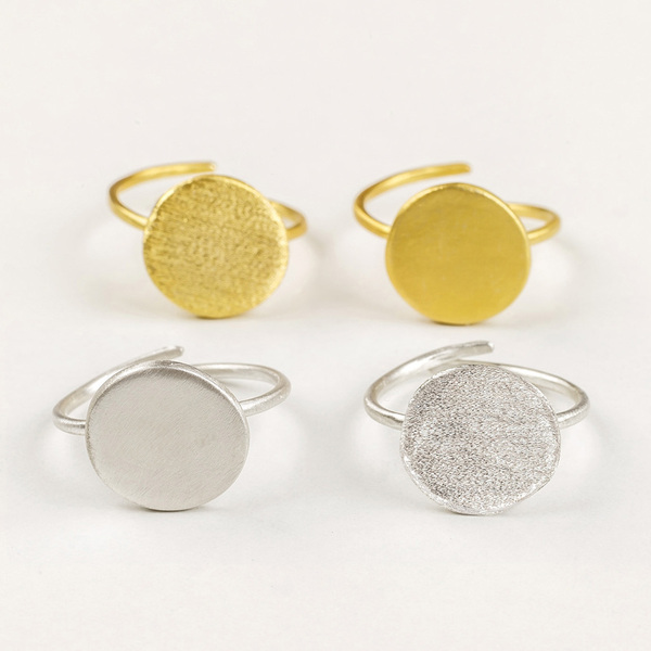 Ασημένιο Round Ring - chic, στρογγυλό, ασήμι 925, μικρά, αυξομειούμενα - 3