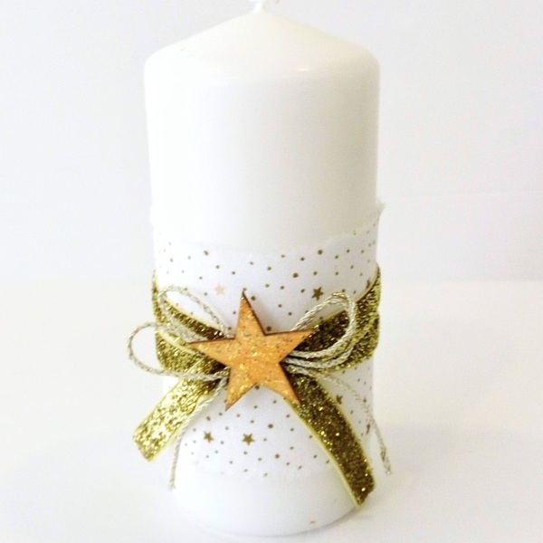 Διακοσμητικό Χριστουγεννιάτικο κερί αστέρι - αστέρι, δώρο, minimal, κερί, κεριά & κηροπήγια