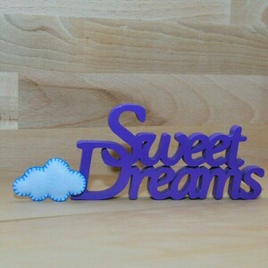 Ξύλινη επιγραφή Sweet dreams - ξύλο, δώρο, σπίτι, χειροποίητα, δωμάτιο, ξύλινο, ξύλινο, διακοσμητικά - 5