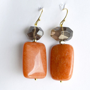 Σκουλαρίκια με smoky quartz και αχάτη - ασήμι, ημιπολύτιμες πέτρες, μικρά, κρεμαστά - 2