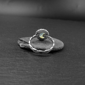 " Magical Moonstone " - Χειροποίητο δαχτυλίδι από ασήμι 925 με ημιπολύτιμο λίθο Φεγγαρόπετρα!!! - ασήμι, ημιπολύτιμες πέτρες, φεγγαρόπετρα, μικρά, σταθερά - 4