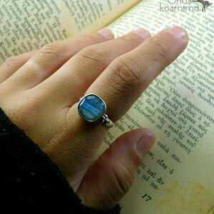 " SIlver Blue Labradorite " - Χειροποίητο ασημένιο 925 δαχτυλίδι και ημιπολύτιμο λίθο Λαβραδορίτη! - ασήμι, ημιπολύτιμες πέτρες, αυξομειούμενα - 4