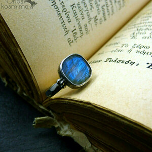 " SIlver Blue Labradorite " - Χειροποίητο ασημένιο 925 δαχτυλίδι και ημιπολύτιμο λίθο Λαβραδορίτη! - ασήμι, ημιπολύτιμες πέτρες, αυξομειούμενα - 5