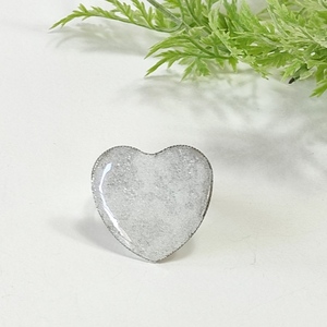 Δαχτυλίδι λευκή καρδιά με υγρό γυαλί - καρδιά, μεγάλα, αυξομειούμενα, φθηνά - 3