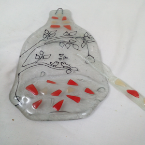 Δίσκος σερβιρίσματος από ανακυκλωμένο μπουκάλι, με δώρο μαχαιράκι - είδη σερβιρίσματος