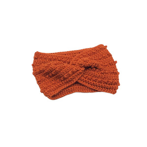 Κορδέλα μαλλιών headband πλέκτη χειροποίητη πορτοκαλί κολοκύθες pumpkin - λαστιχάκι, σετ δώρου, δώρα για γυναίκες, headbands