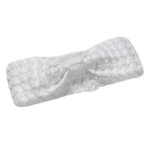 Χειροποίητη πλεκτή κορδέλα με δέσιμο άσπρη από 100% ακρυλικό νήμα - μαλλί, turban, headbands