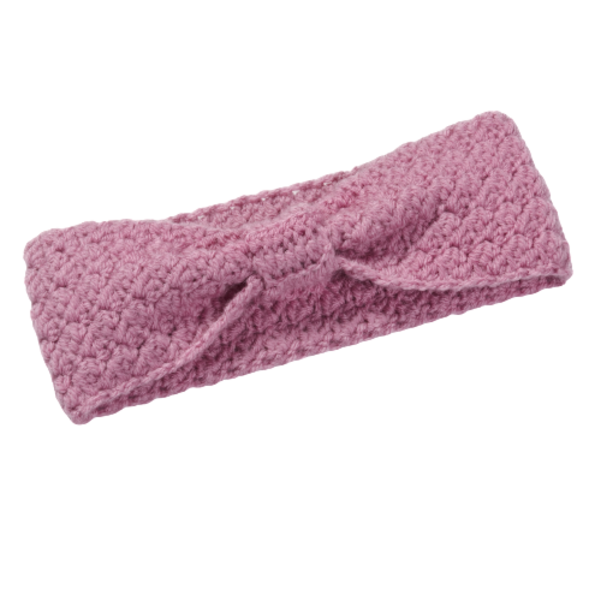 Χειροποίητη πλεκτή κορδέλα με δέσιμο ροζ σκούρο από 100% ακρυλικό νήμα - μαλλί, turban, headbands