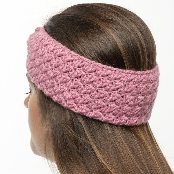 Χειροποίητη πλεκτή κορδέλα με δέσιμο ροζ σκούρο από 100% ακρυλικό νήμα - μαλλί, turban, headbands - 4