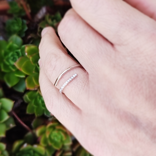 Δαχτυλίδι ασημένιο με ζιργκόν - ασήμι, minimal, βεράκια, ζιργκόν, αυξομειούμενα - 3