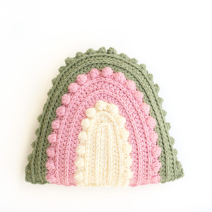 Πλεκτό μαξιλάρι ουράνιο τόξο 3 - κορίτσι, crochet, μαξιλάρια, δώρο γέννησης