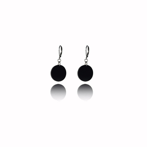 earrings.plexiglass,BLACK,steel,Geometric,( code 3bl) - κρίκοι, plexi glass, ατσάλι