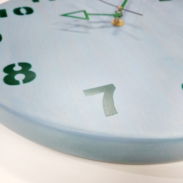 Ξύλινο ρολόι τοίχου "Green Arrow"-διαστασεις 29χ29χ2 εκ. - ξύλο, ρολόι, διακόσμηση, τοίχου, πρωτότυπα δώρα - 2
