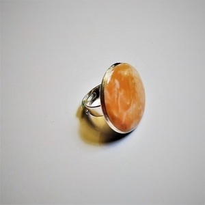 χειροποίητο κόσμημα δαχτυλίδι accesories orange - abstract jewelry - πηλός, αυξομειούμενα, φθηνά - 4