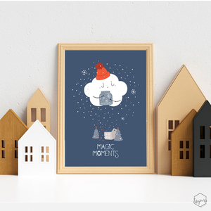 Ξύλινο παιδικό καδράκι "Μαγικές Στιγμές" 21x30εκ.|Χριστουγεννιάτικη Διακόσμηση - ξύλο, πίνακες & κάδρα, διακοσμητικά, χιονονιφάδα - 2