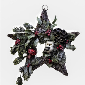 Χριστουγεννιάτικο αστέρι με κουκουβάγια - στεφάνια, αστέρι, διακοσμητικά, χριστουγεννιάτικα δώρα