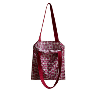 Πάνινη τσάντα με μικρό μοτίβο - ύφασμα, ώμου, μεγάλες - 2