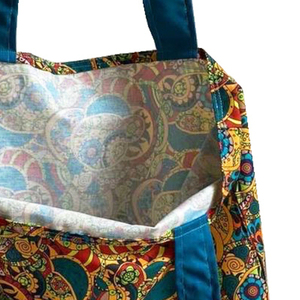 Υφασμάτινη φλοράλ τσάντα με πολύχρωμο μοτίβο - ύφασμα, ώμου, μεγάλες, φλοράλ, φθηνές - 3