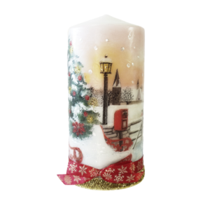 Διακοσμητικό κερί Χριστουγεννιάτικο τοπίο - χειροποίητα, χριστουγεννιάτικα δώρα, κεριά & κηροπήγια