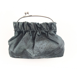 Τσάντα με Μεταλλικό Στόμιο Grey Waves - ύφασμα, clutch, πουγκί, χιαστί, all day - 2