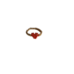 Δαχτυλίδι miyuki καρδιά - χάντρες, μικρά, σταθερά