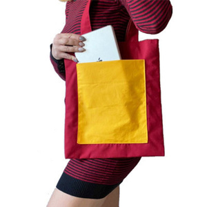 Τσάντα tote με μαγνητικό κούμπωμα - ύφασμα, ώμου, all day, tote, πάνινες τσάντες - 4