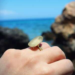 Δαχτυλίδι από ορείχαλκο γυαλάκι της θάλασσας - ορείχαλκος, αυξομειούμενα - 5