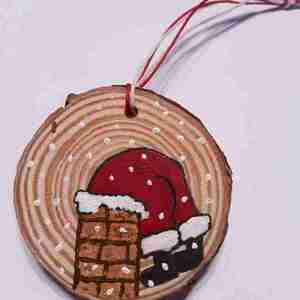 Ξύλινο Χριστουγεννιάτικο στολίδι Santa Claus - ξύλο, χριστουγεννιάτικα δώρα, στολίδια