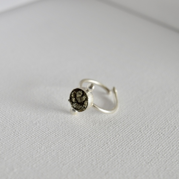 Ιron pyrite ring big - statement, ασήμι, ημιπολύτιμες πέτρες, ασήμι 925, minimal, μικρά, rock, αυξομειούμενα