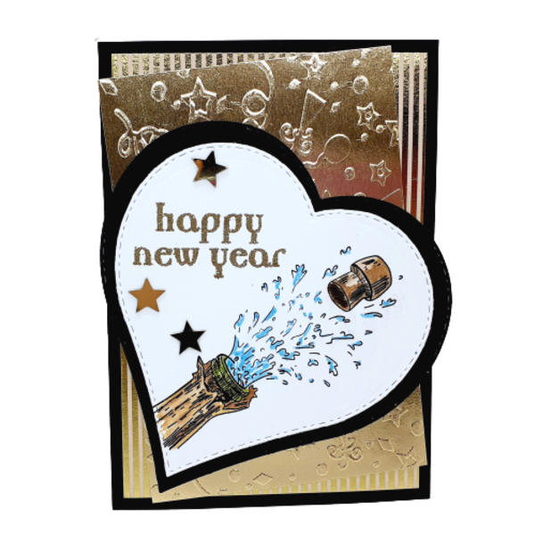 Ευχετήρια κάρτα για τη νέα χρονιά - Σαμπάνια - ευχετήριες κάρτες