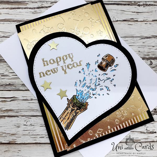 Ευχετήρια κάρτα για τη νέα χρονιά - Σαμπάνια - ευχετήριες κάρτες - 2