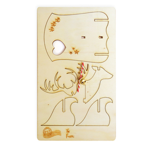 Παράσταση "Ελάφι" σε ξύλινη κάρτα - ξύλο, χάραξη, κάρτα ευχών, διακοσμητικά, προσωποποιημένα - 2
